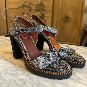 Missoni Black and Gray Zigzag Heels